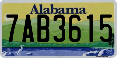 AL license plate 7AB3615