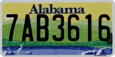 AL license plate 7AB3616