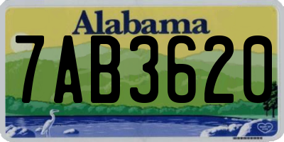 AL license plate 7AB3620