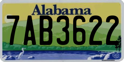 AL license plate 7AB3622