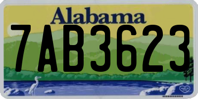 AL license plate 7AB3623