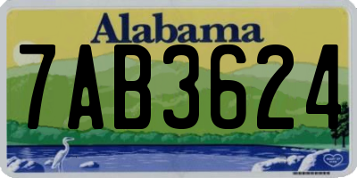 AL license plate 7AB3624
