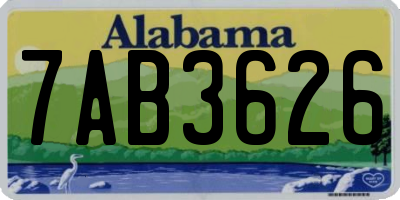 AL license plate 7AB3626