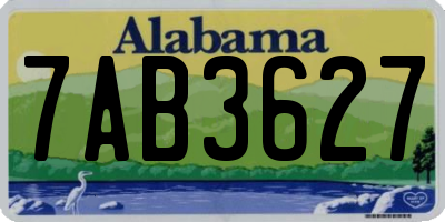 AL license plate 7AB3627