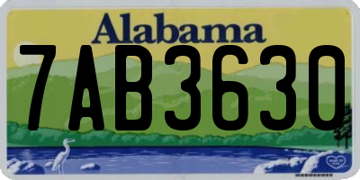 AL license plate 7AB3630