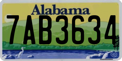 AL license plate 7AB3634