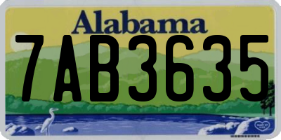 AL license plate 7AB3635
