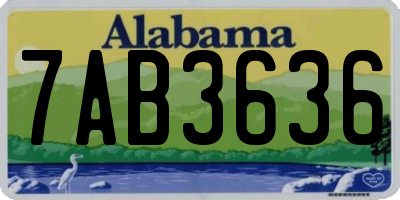 AL license plate 7AB3636