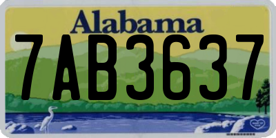 AL license plate 7AB3637