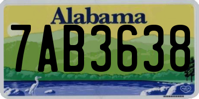 AL license plate 7AB3638