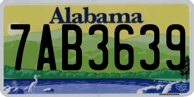 AL license plate 7AB3639