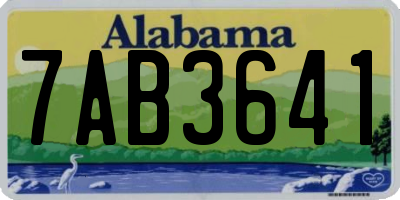 AL license plate 7AB3641