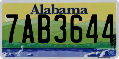 AL license plate 7AB3644