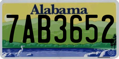 AL license plate 7AB3652