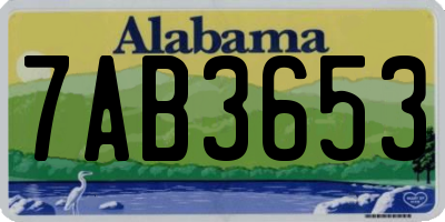 AL license plate 7AB3653