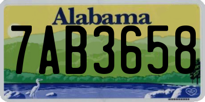 AL license plate 7AB3658