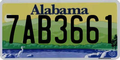 AL license plate 7AB3661