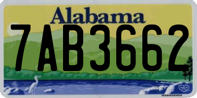 AL license plate 7AB3662