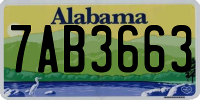 AL license plate 7AB3663