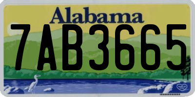 AL license plate 7AB3665