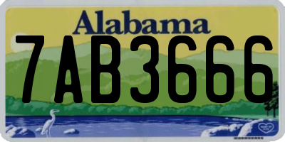 AL license plate 7AB3666