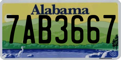 AL license plate 7AB3667