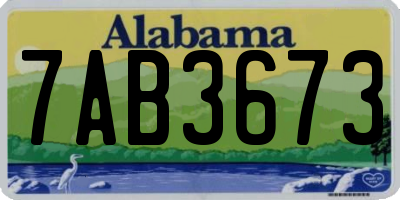 AL license plate 7AB3673