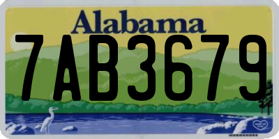AL license plate 7AB3679