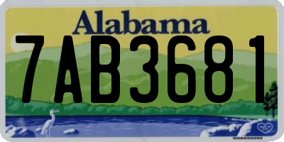 AL license plate 7AB3681