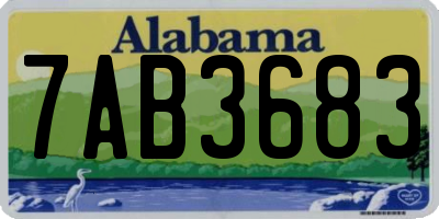 AL license plate 7AB3683