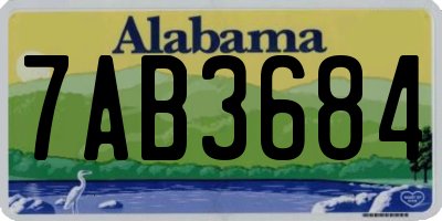AL license plate 7AB3684