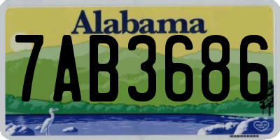 AL license plate 7AB3686