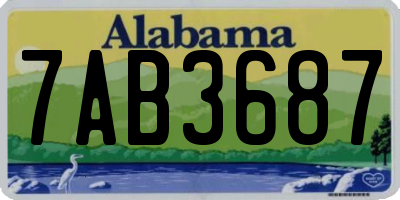 AL license plate 7AB3687