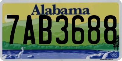 AL license plate 7AB3688