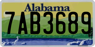 AL license plate 7AB3689