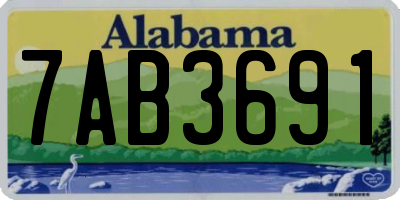 AL license plate 7AB3691