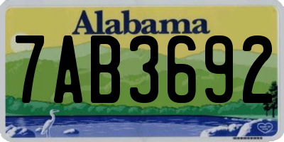 AL license plate 7AB3692