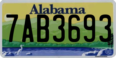 AL license plate 7AB3693