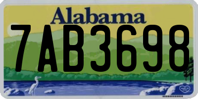 AL license plate 7AB3698