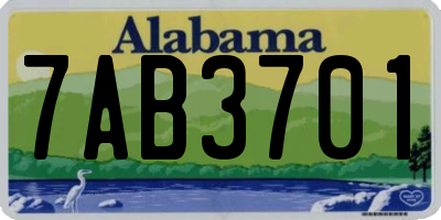 AL license plate 7AB3701