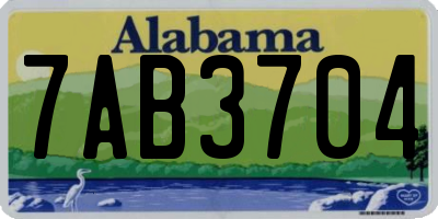 AL license plate 7AB3704