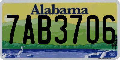 AL license plate 7AB3706
