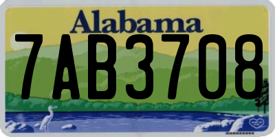 AL license plate 7AB3708