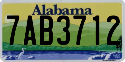 AL license plate 7AB3712