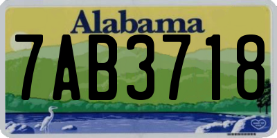 AL license plate 7AB3718