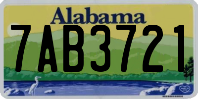 AL license plate 7AB3721