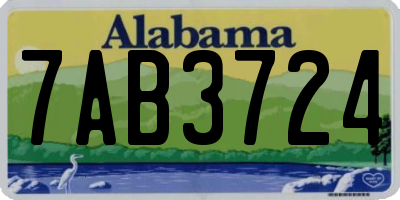 AL license plate 7AB3724