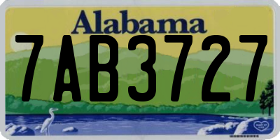 AL license plate 7AB3727