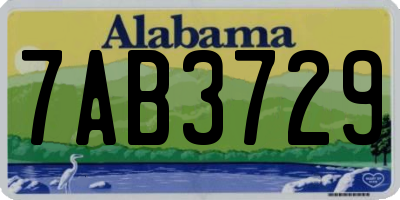 AL license plate 7AB3729