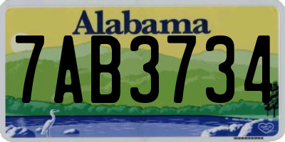 AL license plate 7AB3734